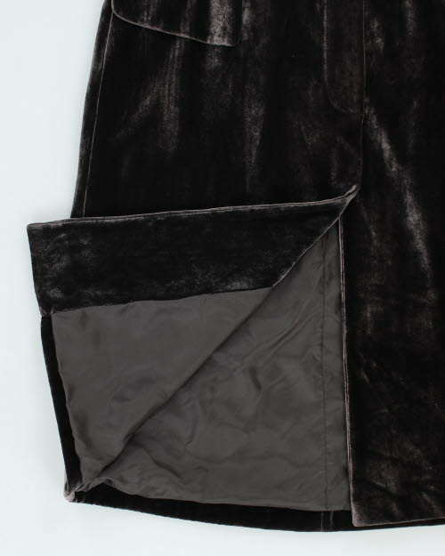 Vintage Donna Karen Velvet Long Coat - S
