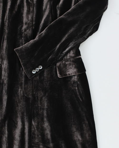 Vintage Donna Karen Velvet Long Coat - S
