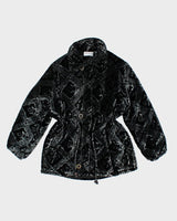 Y2k 00 Ocean Velour Puffer Jacket - L