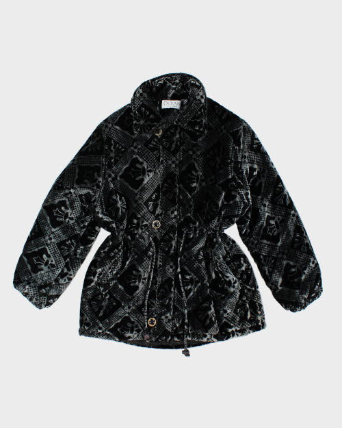 Y2k 00 Ocean Velour Puffer Jacket - L
