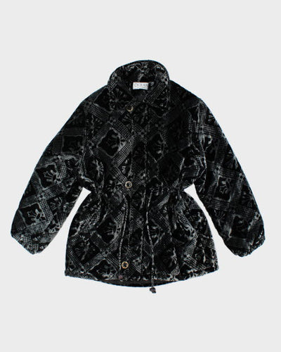 Y2k 00 Ocean Velour Puffer Jacket - L