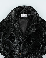 Y2k 00 Ocean Velour Puffer Jacket - L