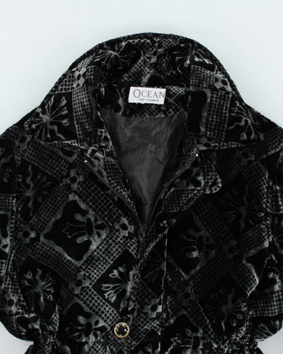 Y2k 00 Ocean Velour Puffer Jacket - L