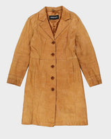 Vintage Whet Blu Long Leather Jacket - M