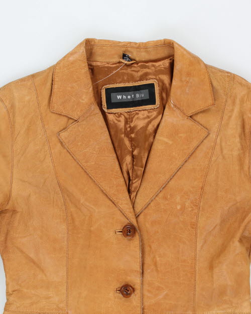 Vintage Whet Blu Long Leather Jacket - M
