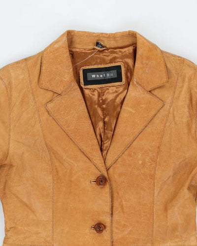 Vintage Whet Blu Long Leather Jacket - M