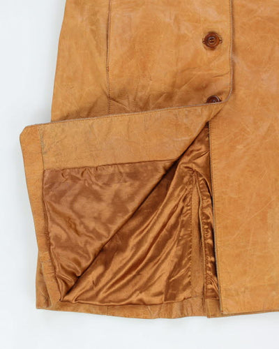 Vintage Whet Blu Long Leather Jacket - M
