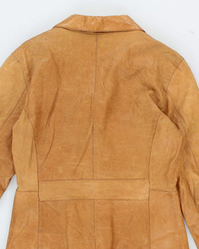 Vintage Whet Blu Long Leather Jacket - M
