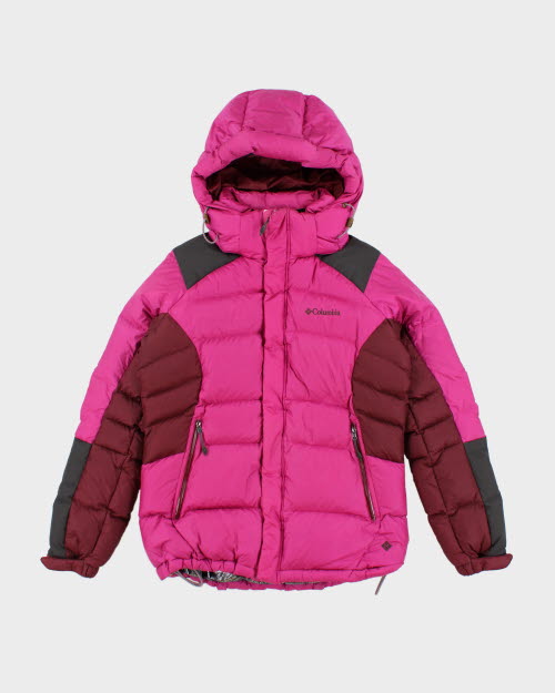 Columbia Pink Hooded Puffer Jacket - M