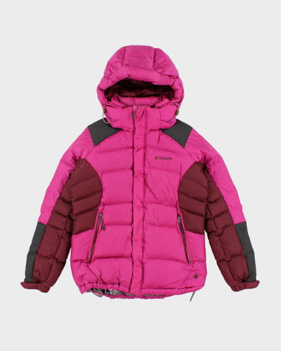 Columbia Pink Hooded Puffer Jacket - M