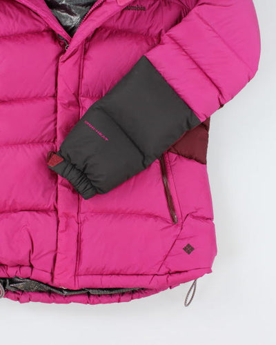 Columbia Pink Hooded Puffer Jacket - M