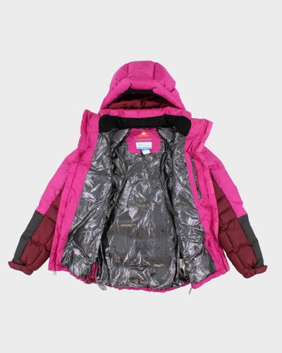 Columbia Pink Hooded Puffer Jacket - M