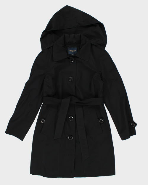 London Fog Hooded Overcoat Mac - M
