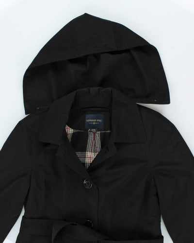 London Fog Hooded Overcoat Mac - M