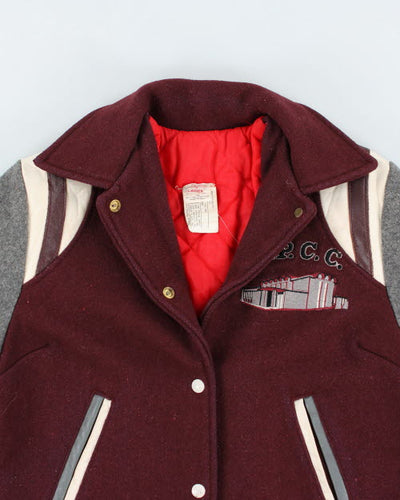 Vintage 80's S.P.C.C. Embroidered Varsity Jacket - S