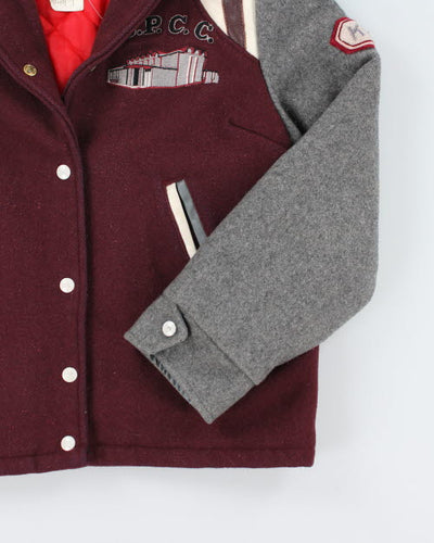 Vintage 80's S.P.C.C. Embroidered Varsity Jacket - S