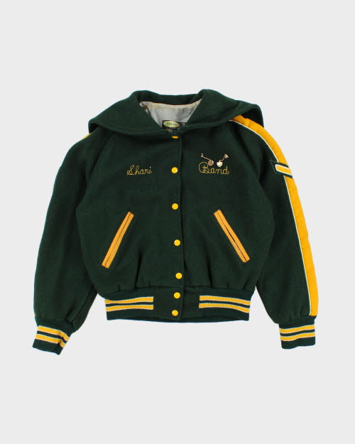 Vintage 80's Women's Embroidered Varsity Jacket - S