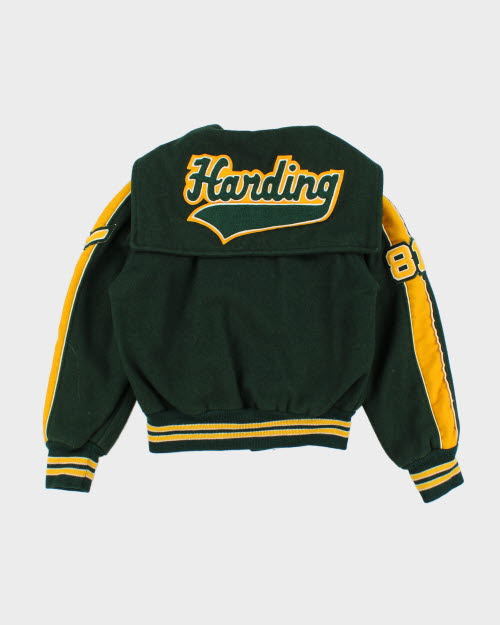 Vintage 80's Women's Embroidered Varsity Jacket - S