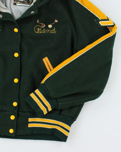 Vintage 80's Women's Embroidered Varsity Jacket - S