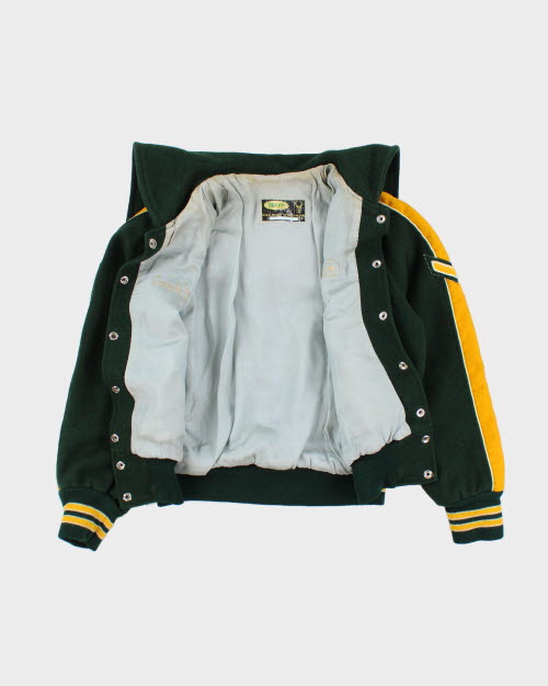 Vintage 80's Women's Embroidered Varsity Jacket - S