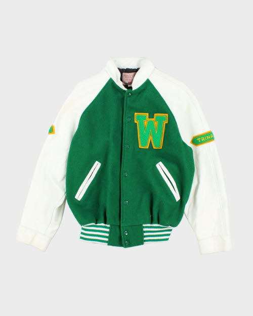 Vintage 80's Women's Embroidered Varsity Jacket - M