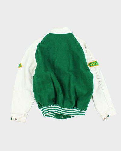 Vintage 80's Women's Embroidered Varsity Jacket - M