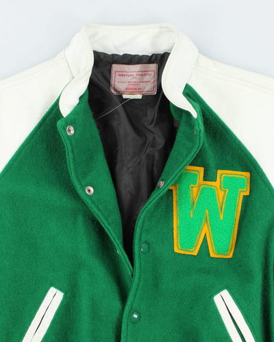 Vintage 80's Women's Embroidered Varsity Jacket - M