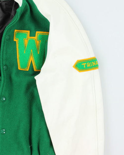 Vintage 80's Women's Embroidered Varsity Jacket - M