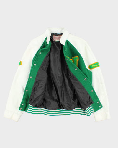 Vintage 80's Women's Embroidered Varsity Jacket - M