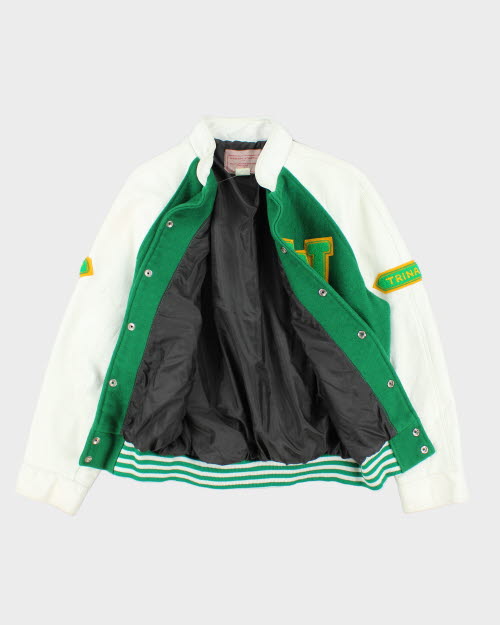 Vintage 80's Women's Embroidered Varsity Jacket - M