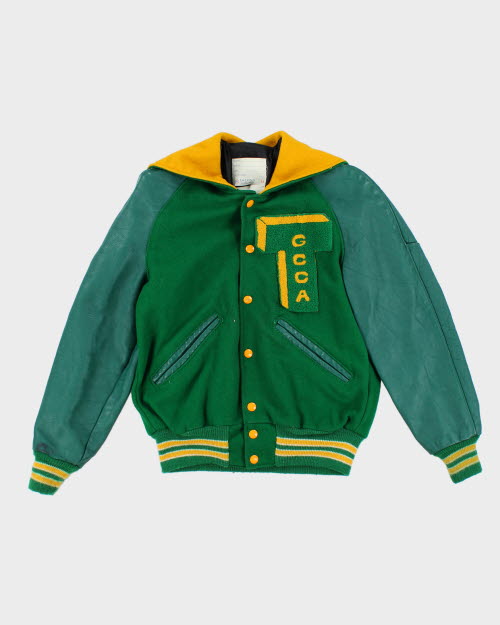 Vintage 70's Women's Embroidered Varsity Jacket - S