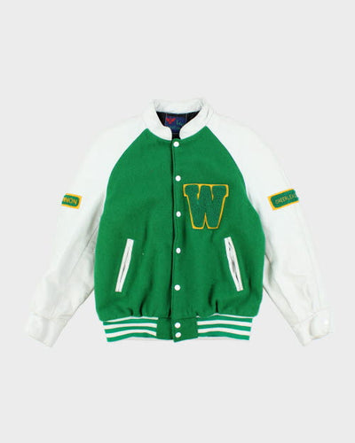 Vintage 80's Women's Embroidered Cheerleader Varsity Jacket - M