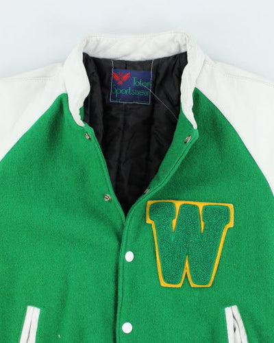 Vintage 80's Women's Embroidered Cheerleader Varsity Jacket - M