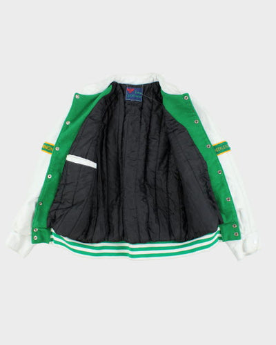Vintage 80's Women's Embroidered Cheerleader Varsity Jacket - M