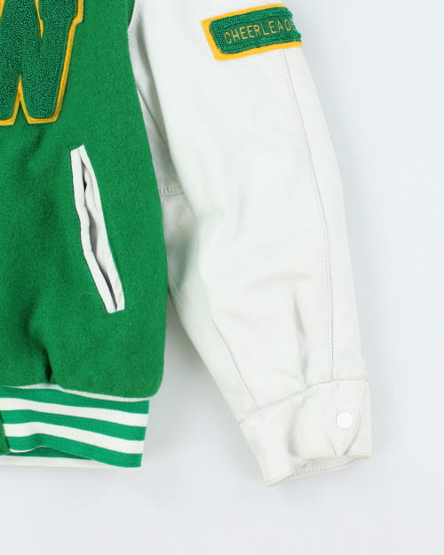 Vintage 80's Women's Embroidered Cheerleader Varsity Jacket - M