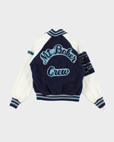 Vintage 80's Embroidered Leather Varsity Jacket - M