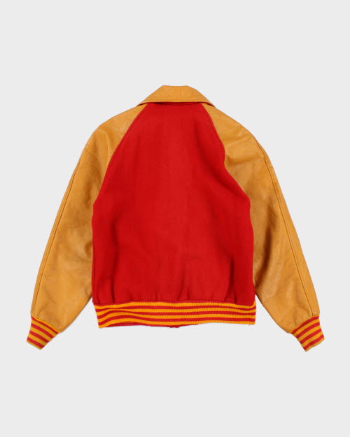 Vintage 70's Heavyweight Leather Varsity Jacket - M