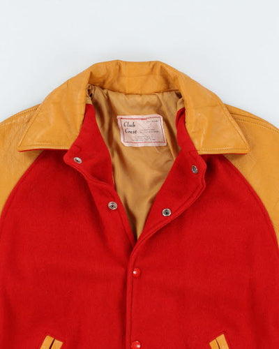 Vintage 70's Heavyweight Leather Varsity Jacket - M