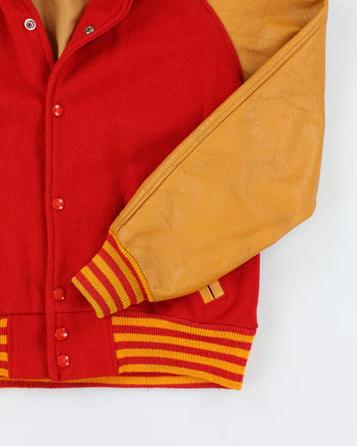 Vintage 70's Heavyweight Leather Varsity Jacket - M