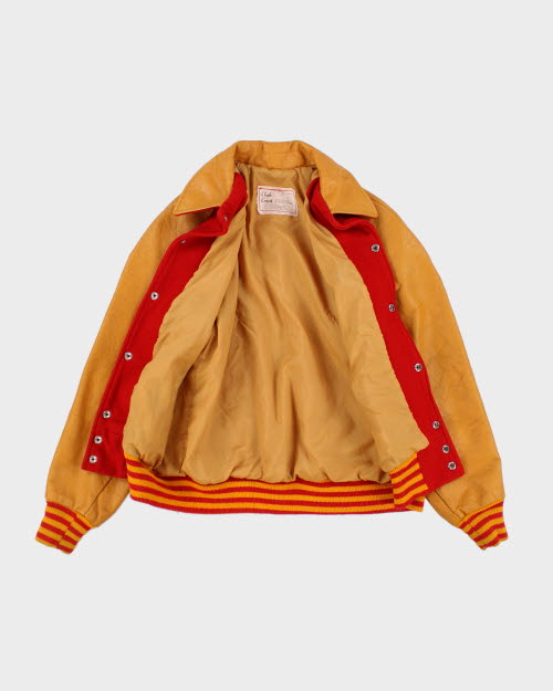 Vintage 70's Heavyweight Leather Varsity Jacket - M