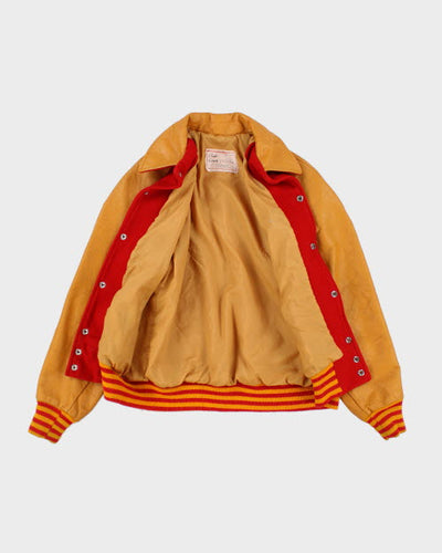 Vintage 70's Heavyweight Leather Varsity Jacket - M