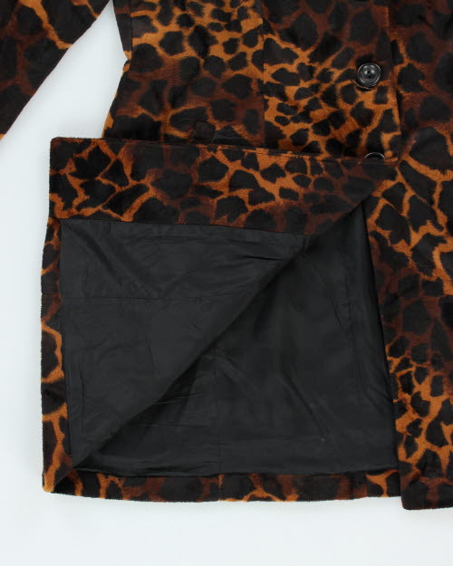 Vintage Vessuti Faux Fur Animal Print Jacket - M