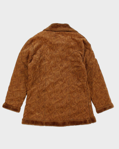 Vintage Aurora Suede Fur Lined Embroidered Jacket - M