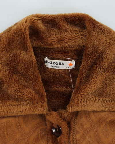 Vintage Aurora Suede Fur Lined Embroidered Jacket - M