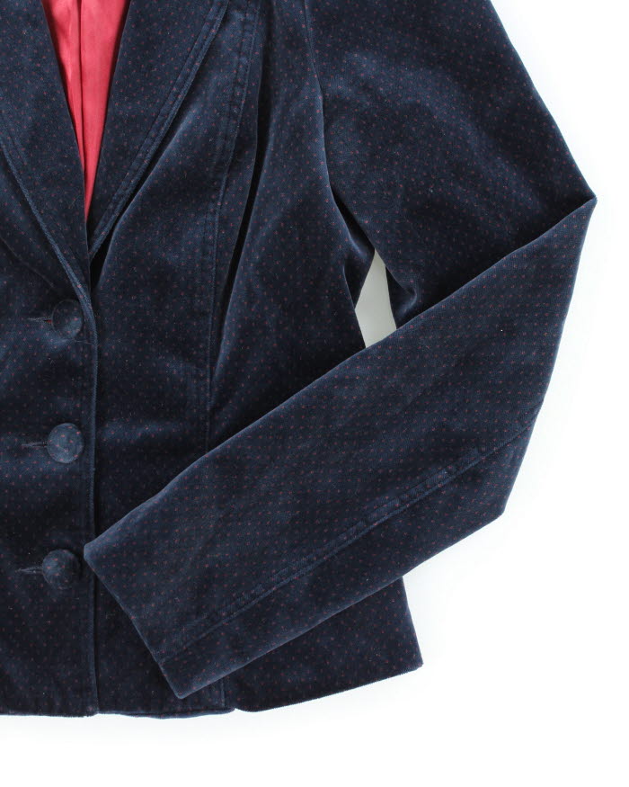 Y2k 00s Betsey Johnson Polka Dot Velour Blazer - S
