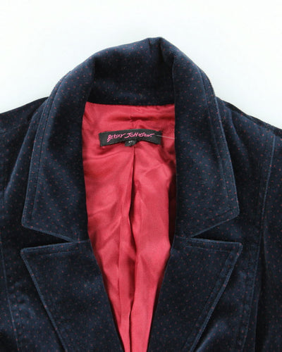 Y2k 00s Betsey Johnson Polka Dot Velour Blazer - S