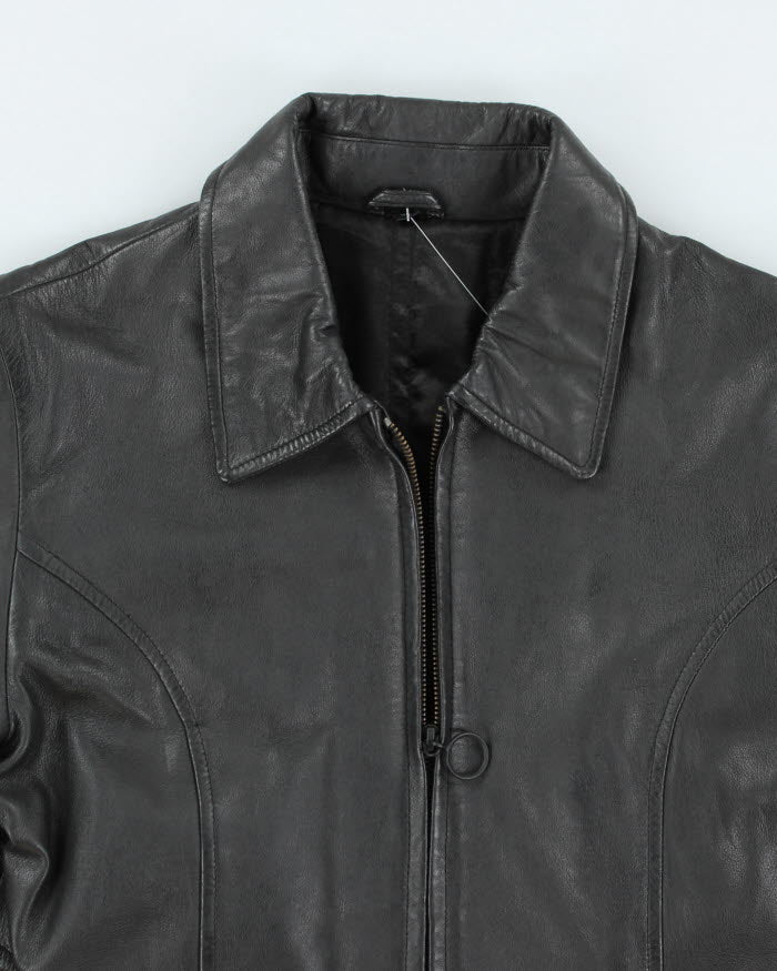 Vintage Black Leather Jacket - M