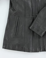 Vintage Black Leather Jacket - M