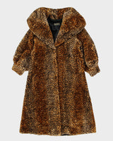 Monterey Leopard Print Faux Fur Coat - S