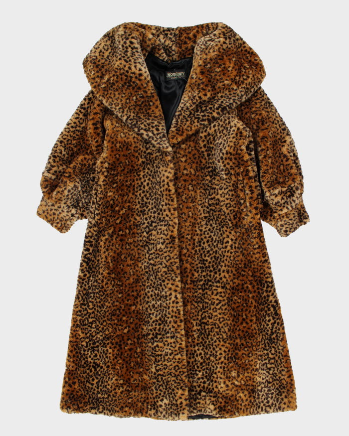 Monterey Leopard Print Faux Fur Coat - S